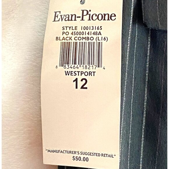 Evan Picone Stretch Dress Pants Women's Red White Striped Size 12 - Picture 7 of 7